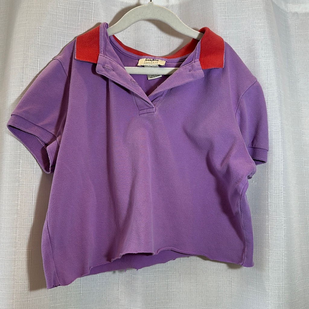 Neiman Marcus Purple And Pink Collared Shirt